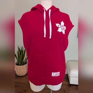 Hudson's Bay Women's Vest Team Canada Olympics Sleeveless Red Hoodie Size M